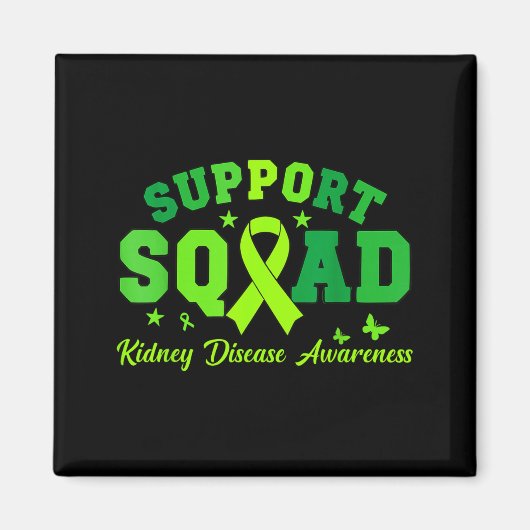 Steunteam groene lint vlinder pkd nier magneet (Voorkant)