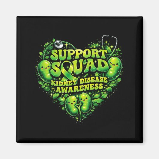 Steunteam groene lint vlinder pkd nier magneet (Voorkant)