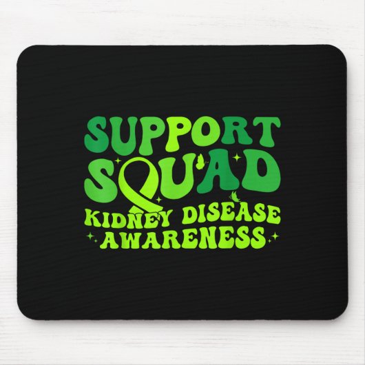 Steunteam groene lint vlinder pkd nier muismat (Voorkant)