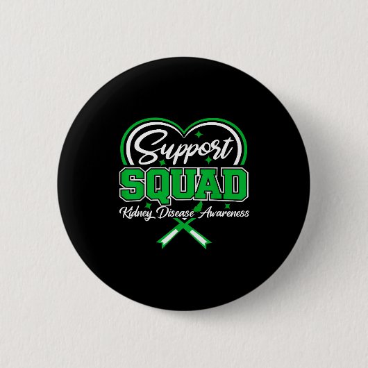 Steunteam groene lint vlinder pkd nier ronde button 5,7 cm (Voorkant)