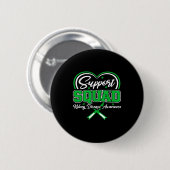 Steunteam groene lint vlinder pkd nier ronde button 5,7 cm (Voorkant /achterkant)