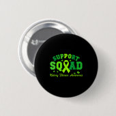Steunteam groene lint vlinder pkd nier ronde button 5,7 cm (Voorkant /achterkant)