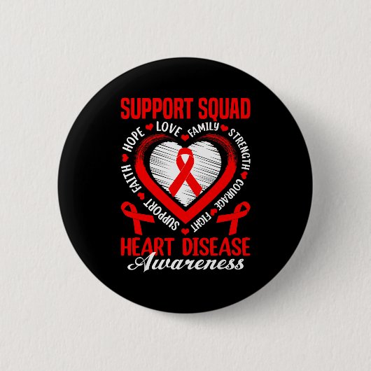 Steunteam Hartziekte Bewustzijn Supporter Ro Ronde Button 5,7 Cm (Voorkant)