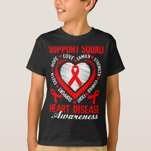 Steunteam Hartziektebewustzijn Supporter Ro T-shirt (Voorkant)