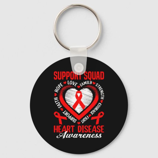 Steunteam Hartziektebewustzijn Supporter Rood Sleutelhanger (Voorkant)