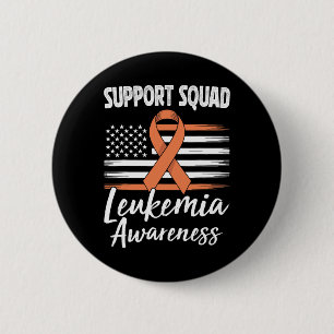 Steunteam Leukemie Bewustzijn Oranje Lint Blo Ronde Button 5,7 Cm