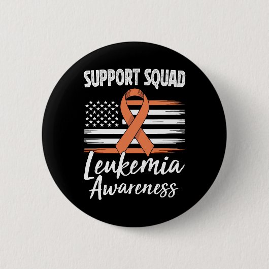 Steunteam Leukemie Bewustzijn Oranje Lint Blo Ronde Button 5,7 Cm (Voorkant)