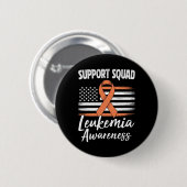 Steunteam Leukemie Bewustzijn Oranje Lint Blo Ronde Button 5,7 Cm (Voorkant /achterkant)