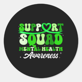 Steunteam Mental Health Awareness Groene Lint Ronde Sticker