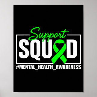 Steunteam mentale gezondheidsbewustzijn groen  poster