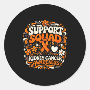 Steunteam nieraandoening bewustzijn oranje ronde sticker