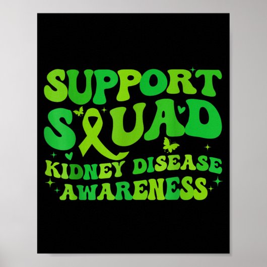 Steunteam Nierziekte Bewustzijn CKD Groen Poster (Voorkant)