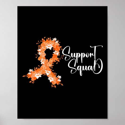 Steunteam Oranje Lint Leukemie Bloedkanker Poster (Voorkant)