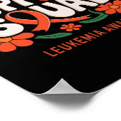 Steunteam Oranje Lint Leukemie Bloedkanker  Poster (Hoek)