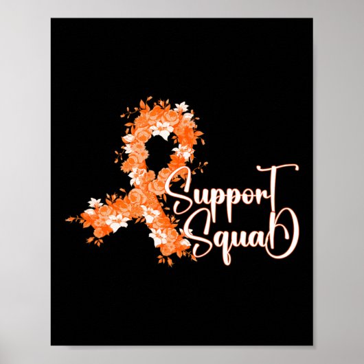 Steunteam Oranje Lint Leukemie Bloedkanker Poster (Voorkant)