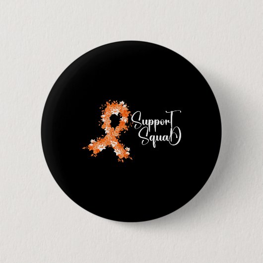 Steunteam Oranje Lint Leukemie Bloedkanker Ronde Button 5,7 Cm (Voorkant)