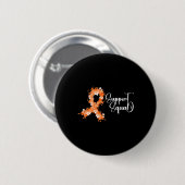 Steunteam Oranje Lint Leukemie Bloedkanker Ronde Button 5,7 Cm (Voorkant /achterkant)