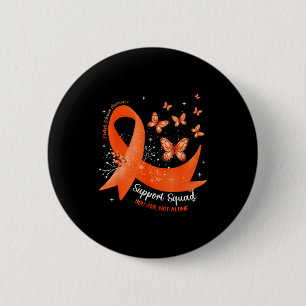 Steunteam Oranje Lint Vlinder Multipele Sclerose Ronde Button 5,7 Cm