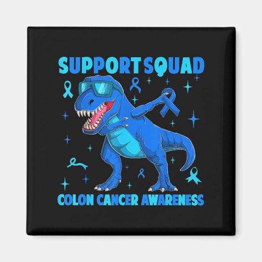 Steunteam t-rex dinosaurus darmkanker magneet (Voorkant)
