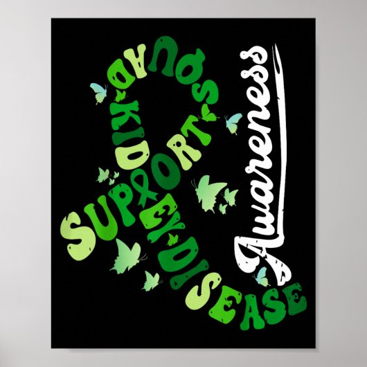 Steunteam vlinder nierziekte bewustzijn poster (Voorkant)