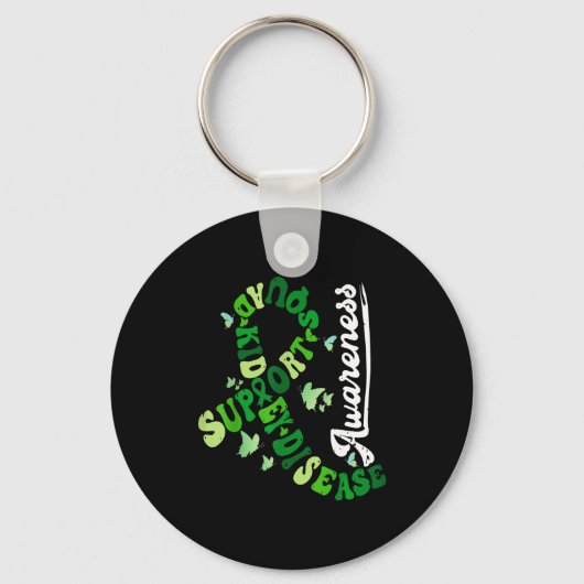 Steunteam vlinder nierziekte bewustzijn sleutelhanger (Voorkant)