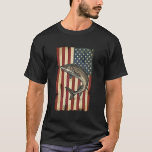 Steur Amerikaanse Vlag Patriottische Visserij VS H T-shirt