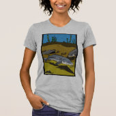 STEUR-KLEURENPAGINA & SCHUBBEN - dames t-shirt (Voorkant)