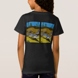 STEUR-KLEURENPAGINA & SCHUBBEN - meisjes t-shirt