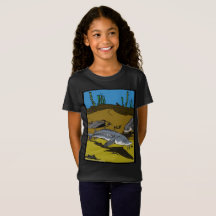 STEUR-KLEURENPAGINA & SCHUBBEN - meisjes t-shirt