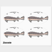 Steur zeldzame vissen ovale sticker (Vel)