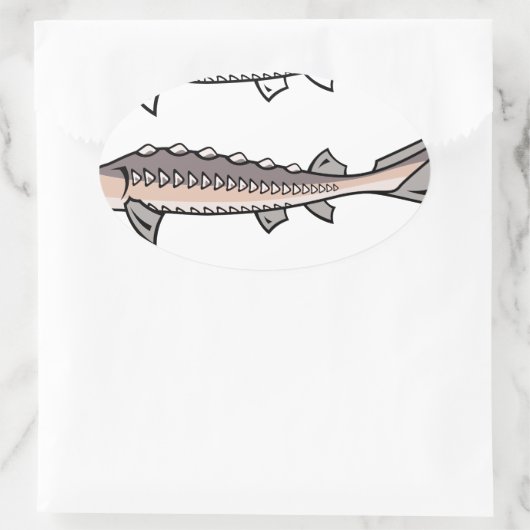 Steur zeldzame vissen ovale sticker (Tas)