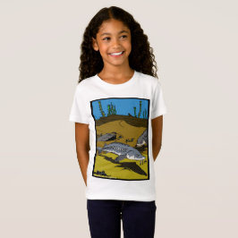 STEURCOLORINGSPAGINA & SCHUBBEN - meisjes t-shirt