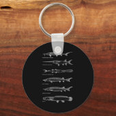 Steuren Paddle Fish Bowfin Vis Grafiek Beste Visse Sleutelhanger (Voorkant)