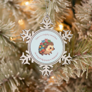 Steve De Egel grappige atheïstische bannerornament Tin Sneeuwvlok Ornament