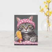 Steve de tabby kat verjaardag instant downloaden e kaart (Gele Bloem)