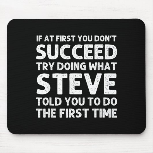 Steve Gift Name D Birthday Funny Christ  Muismat (Voorkant)