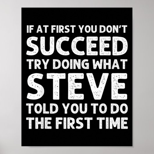 Steve Gift Name D Birthday Funny Christ Poster (Voorkant)