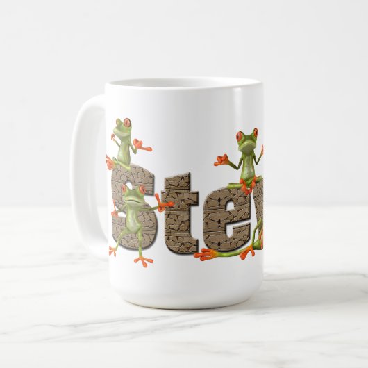 Steve & kikkers Mok (Voorkant links)