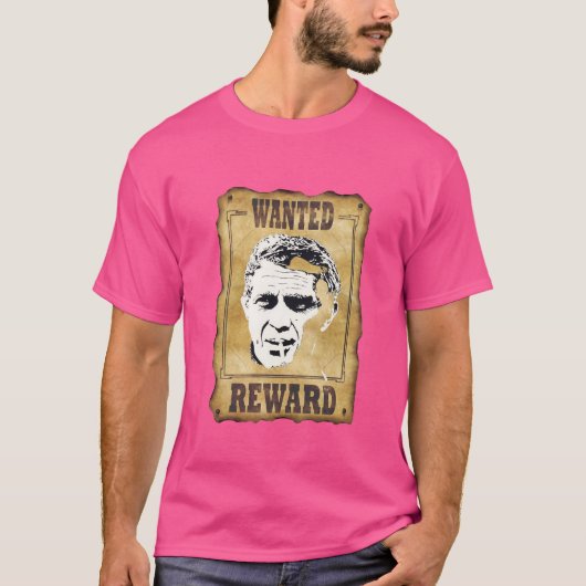 steve mac queen wanted t-shirt (Voorkant)