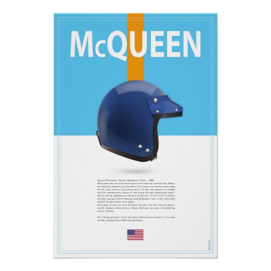 Steve McQueen Helmet Perfect Poster (Voorkant)