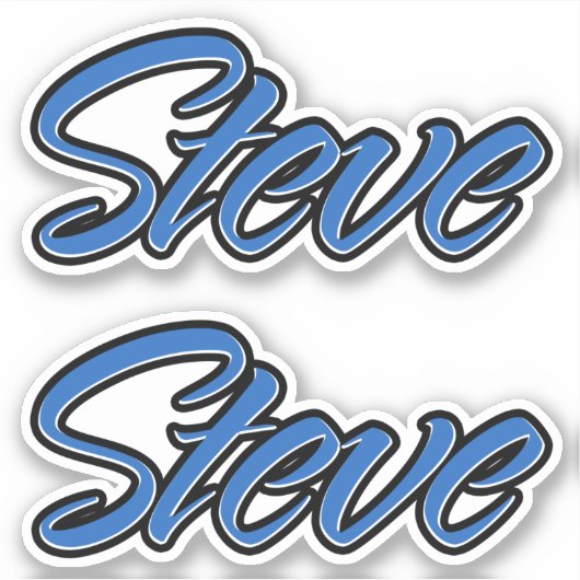 Steve Name blue Aufkleber Sticker Stickerset (Voorkant)
