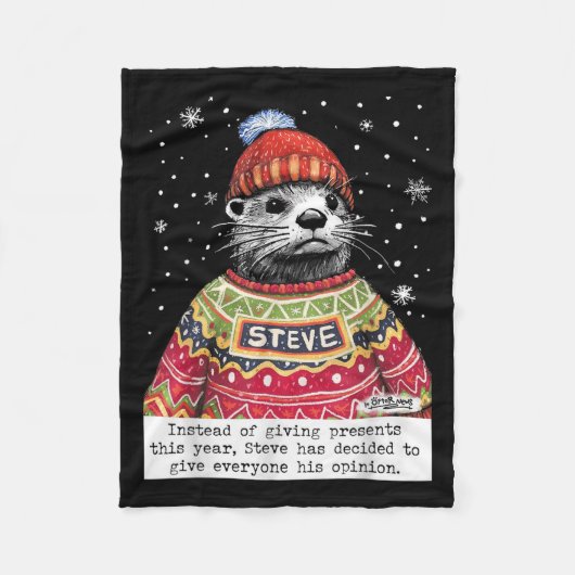Steve Otter In Plaats Van Geschenken Dit Jaar  Fleece Deken (Voorkant)