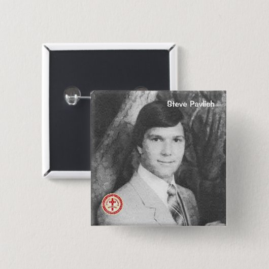 Steve Pavlich Vierkante Button 5,1 Cm (Voorkant /achterkant)