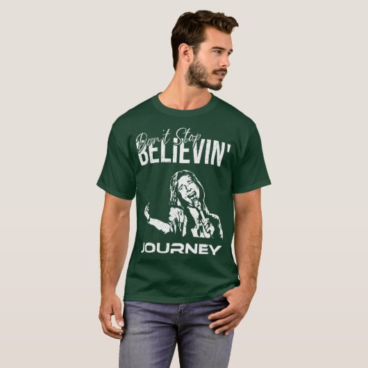 Steve Perry Of Journey The DonT Stop Believin Desi T-shirt (Voorkant volledig)