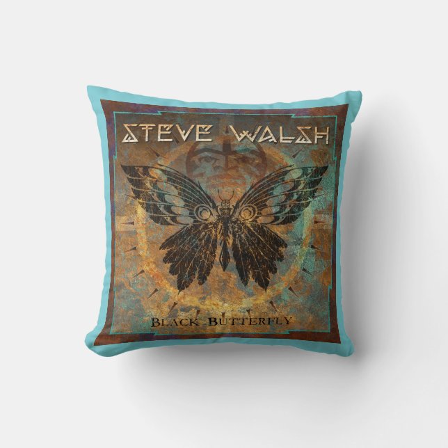 Steve Pillow - Black Butterfly Kussen (Voorkant)