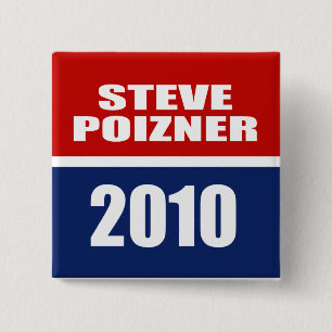 STEVE POIZNER VOOR GOVERNOR VIERKANTE BUTTON 5,1 CM