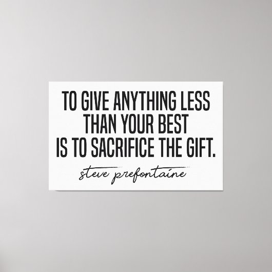 Steve Prefontaine Quote Canvas Afdruk (Voorkant)