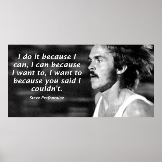Steve Prefontaine Quote Poster (Voorkant)