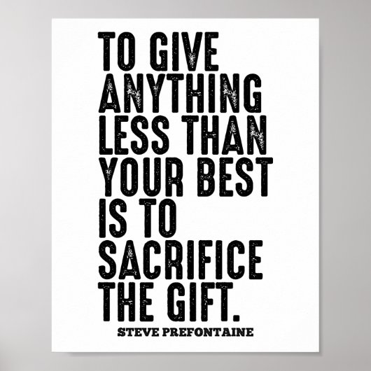 Steve Prefontaine Quote Poster (Voorkant)
