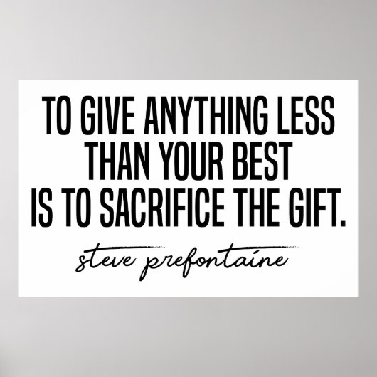 Steve Prefontaine Quote Poster (Voorkant)